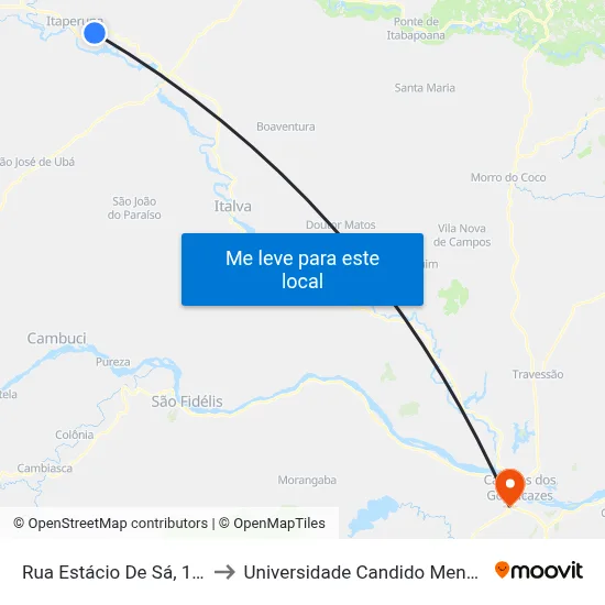 Rua Estácio De Sá, 159 to Universidade Candido Mendes map