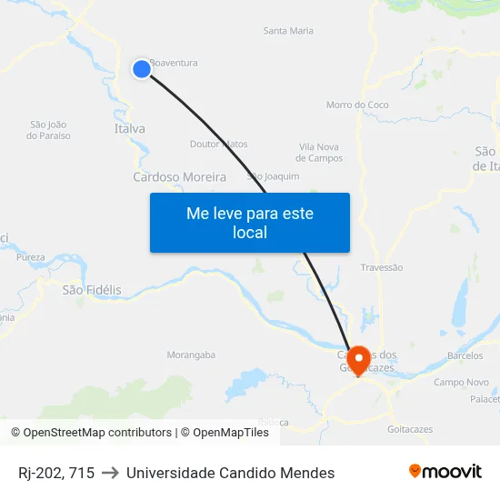 Rj-202, 715 to Universidade Candido Mendes map