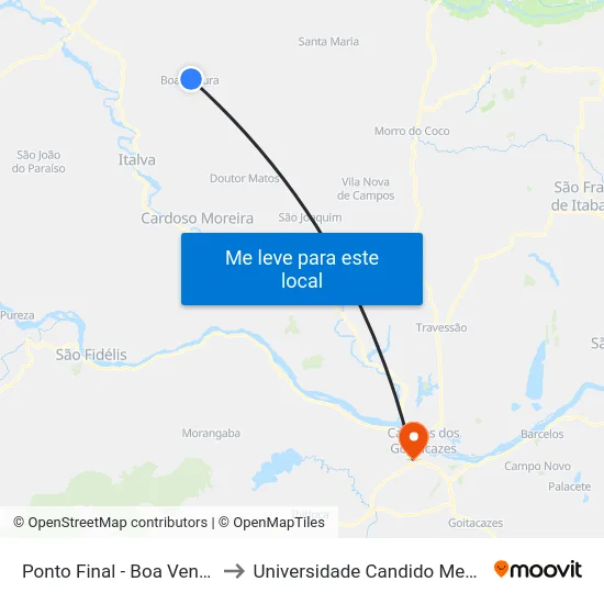 Ponto Final - Boa Ventura to Universidade Candido Mendes map