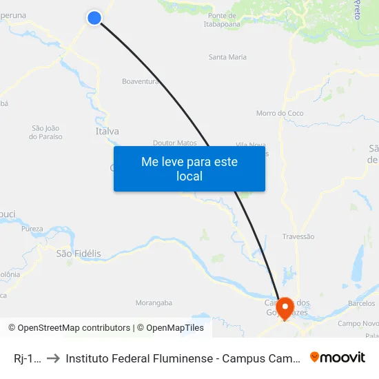 Rj-186 to Instituto Federal Fluminense - Campus Campos Centro map