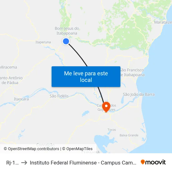 Rj-186 to Instituto Federal Fluminense - Campus Campos Centro map