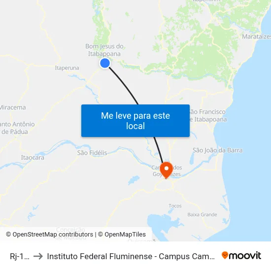 Rj-186 to Instituto Federal Fluminense - Campus Campos Centro map