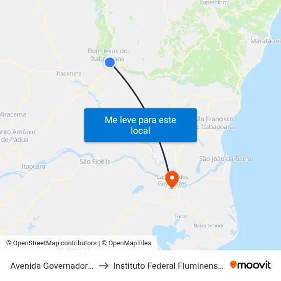 Avenida Governador Roberto Silveira, 133 to Instituto Federal Fluminense - Campus Campos Centro map
