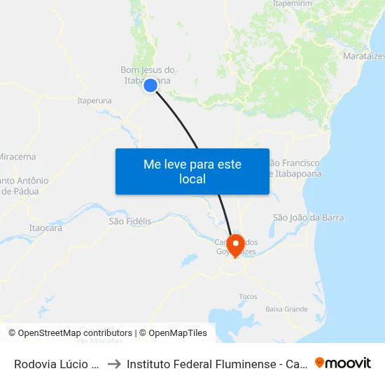 Rodovia Lúcio Meira, 1054 to Instituto Federal Fluminense - Campus Campos Centro map