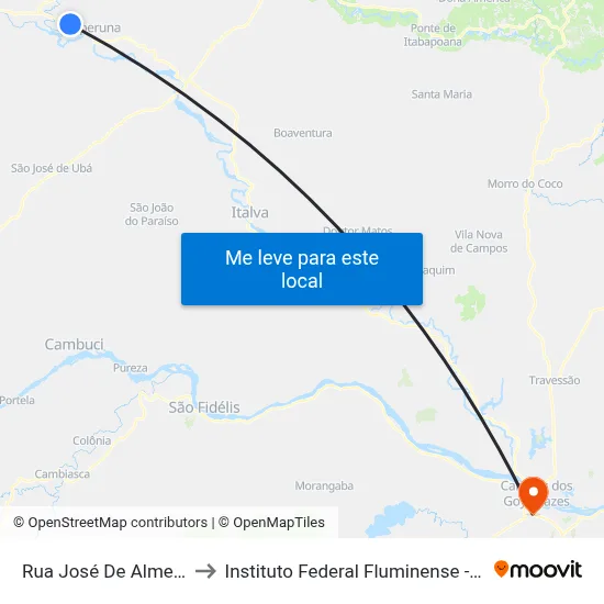 Rua José De Almeida Martins, 768 to Instituto Federal Fluminense - Campus Campos Centro map