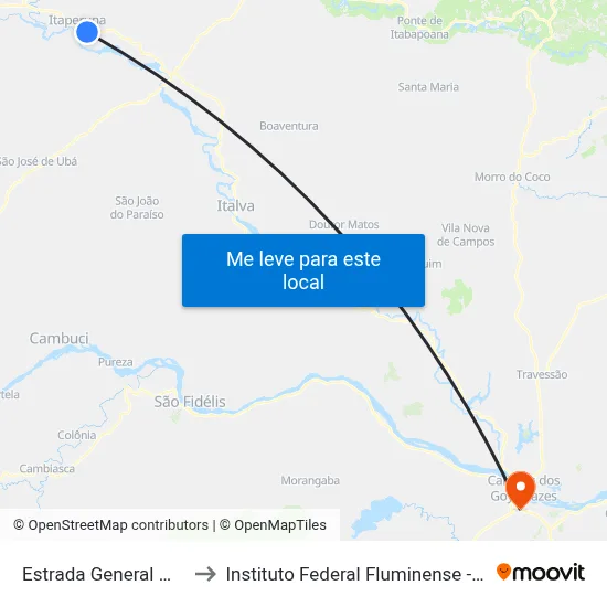 Estrada General Mourao Filho, 102 to Instituto Federal Fluminense - Campus Campos Centro map