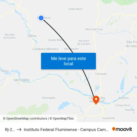 Rj-202 to Instituto Federal Fluminense - Campus Campos Centro map