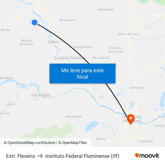 Estr. Flexeira to Instituto Federal Fluminense (Iff) map