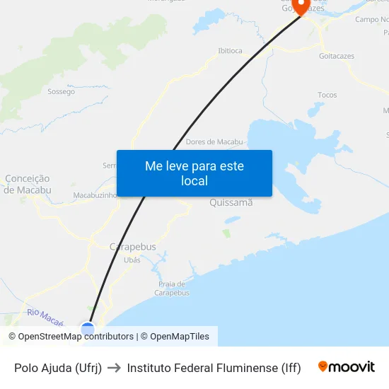 Polo Ajuda (Ufrj) to Instituto Federal Fluminense (Iff) map