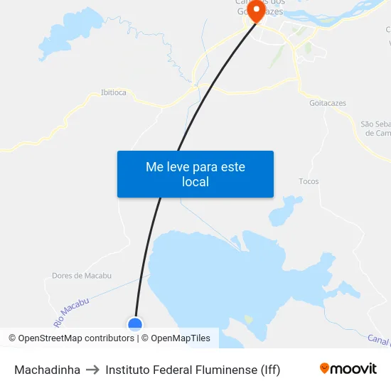 Machadinha to Instituto Federal Fluminense (Iff) map