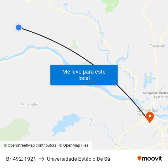 Br-492, 1921 to Universidade Estácio De Sá map