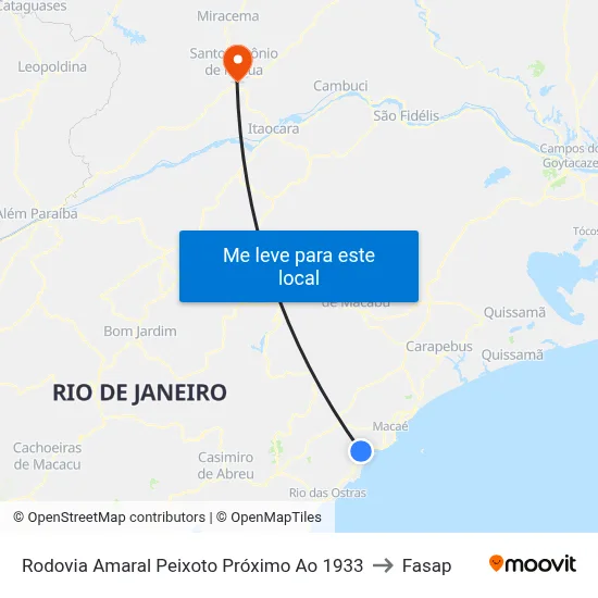 Rodovia Amaral Peixoto Próximo Ao 1933 to Fasap map