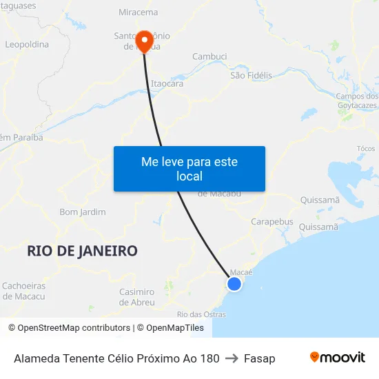 Alameda Tenente Célio Próximo Ao 180 to Fasap map