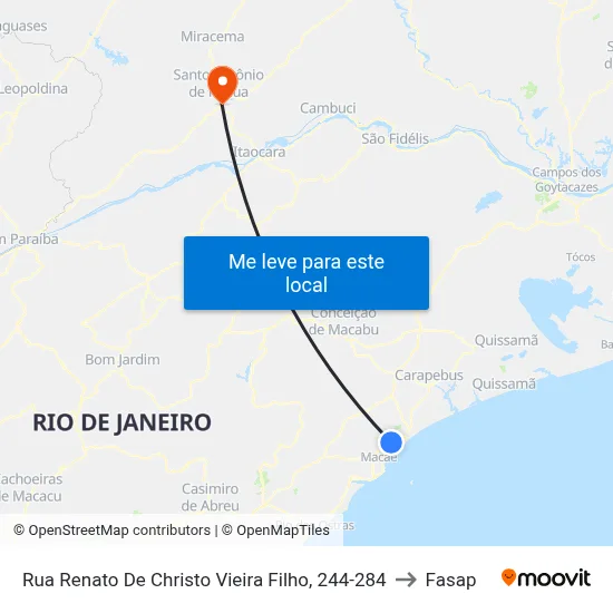Rua Renato De Christo Vieira Filho, 244-284 to Fasap map