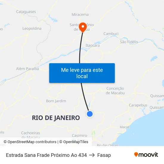 Estrada Sana Frade Próximo Ao 434 to Fasap map
