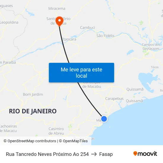Rua Tancredo Neves Próximo Ao 254 to Fasap map
