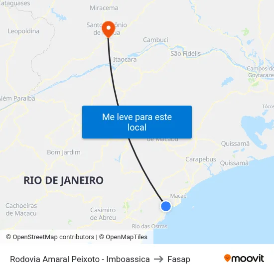 Rodovia Amaral Peixoto - Imboassica to Fasap map