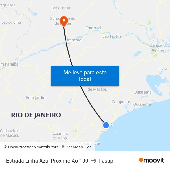 Estrada Linha Azul Próximo Ao 100 to Fasap map