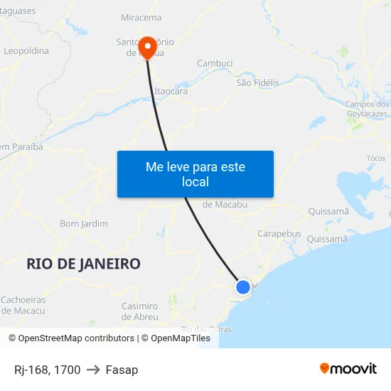 Rj-168, 1700 to Fasap map