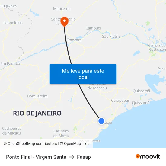 Ponto Final - Virgem Santa to Fasap map