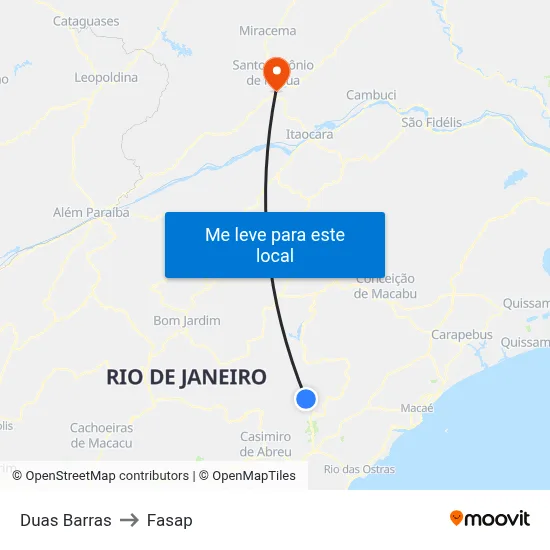 Duas Barras to Fasap map