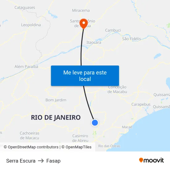 Serra Escura to Fasap map