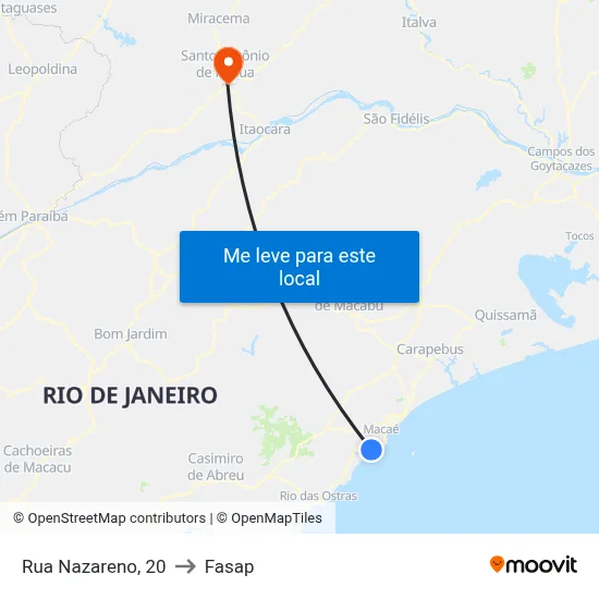 Rua Nazareno, 20 to Fasap map