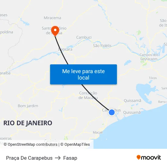 Praça De Carapebus to Fasap map