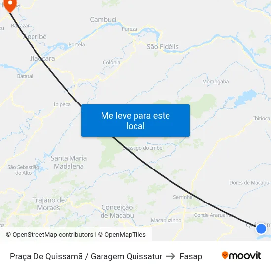 Praça De Quissamã / Garagem Quissatur to Fasap map