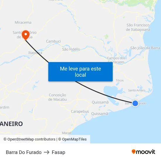 Barra Do Furado to Fasap map