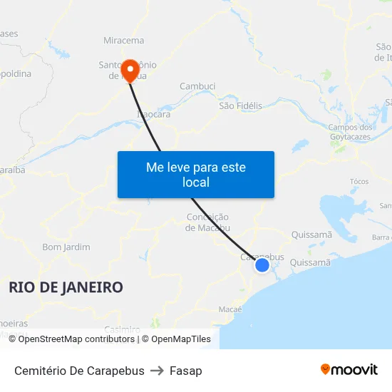 Cemitério De Carapebus to Fasap map