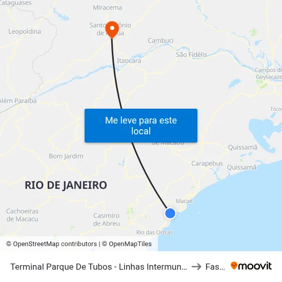 Terminal Parque De Tubos - Linhas Intermunicipais to Fasap map