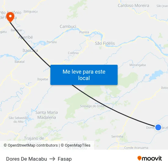 Dores De Macabu to Fasap map