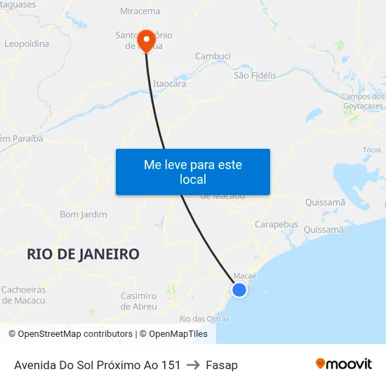 Avenida Do Sol Próximo Ao 151 to Fasap map