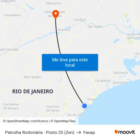 Patrulha Rodoviária - Posto 20 (Zen) to Fasap map