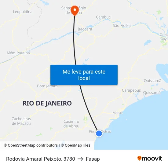 Rodovia Amaral Peixoto, 3780 to Fasap map