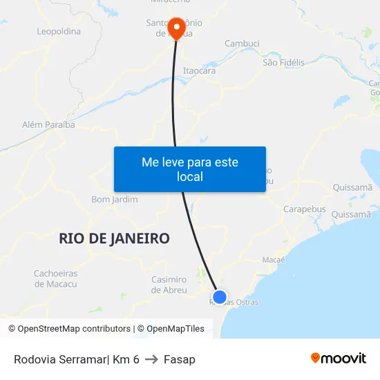 Rodovia Serramar| Km 6 to Fasap map