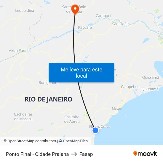 Ponto Final - Cidade Praiana to Fasap map