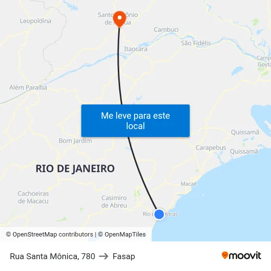 Rua Santa Mônica, 780 to Fasap map