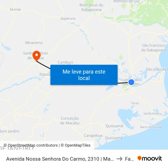 Avenida Nossa Senhora Do Carmo, 2310 | Maricá (Sentido Vitória) to Fasap map
