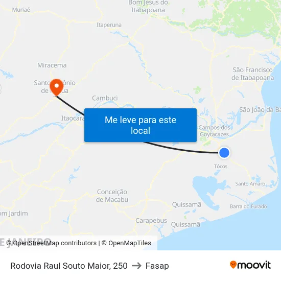 Rodovia Raul Souto Maior, 250 to Fasap map