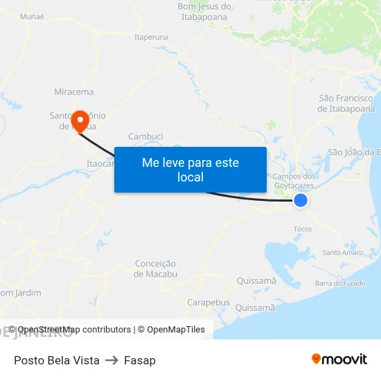 Posto Bela Vista to Fasap map