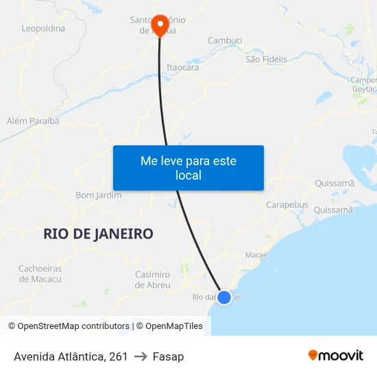 Avenida Atlântica, 261 to Fasap map