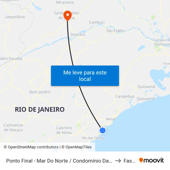 Ponto Final - Mar Do Norte / Condomínio Da Praia to Fasap map