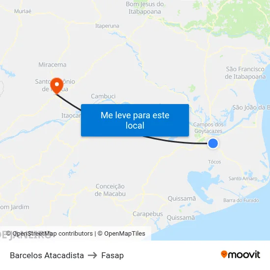 Barcelos Atacadista to Fasap map
