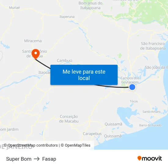 Super Bom to Fasap map