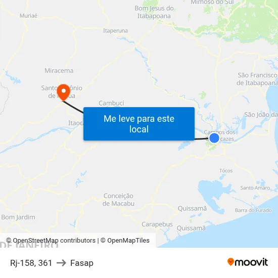 Rj-158, 361 to Fasap map