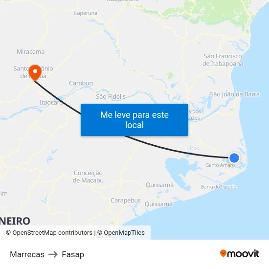 Marrecas to Fasap map