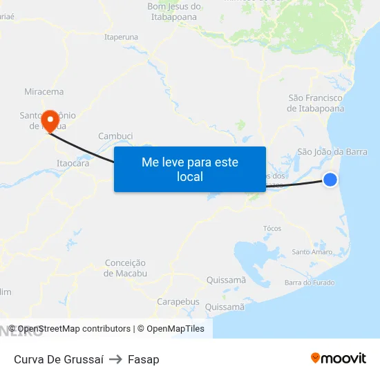 Curva De Grussaí to Fasap map