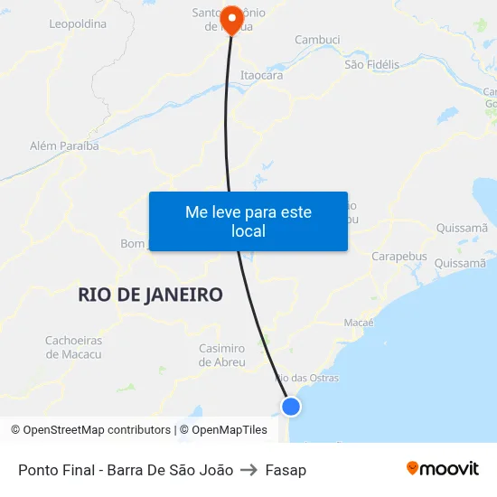 Ponto Final - Barra De São João to Fasap map